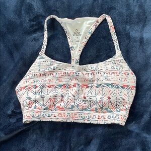Prana Women's Patterned Sports Bra - White and Red